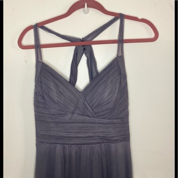 Bill levkoff Crisscross Strap Tulle A-Line Gown - Picture 6 of 8